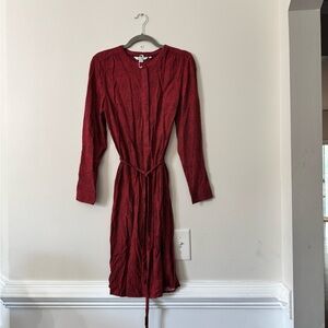 Boden Rich Red Long Sleeve Dress